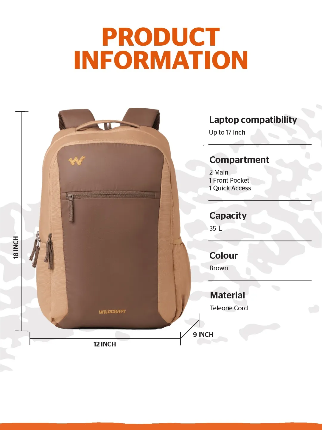 Ranger 35 Litres Laptop Backpack-Brown