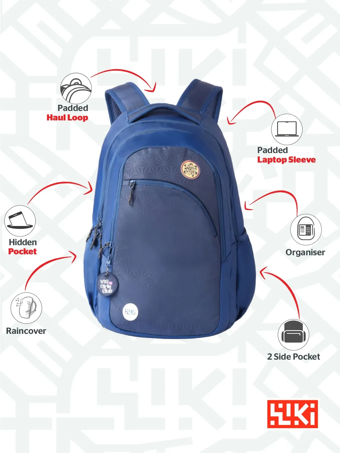 Wiki Charm 38 L Backpack - Navy Blue