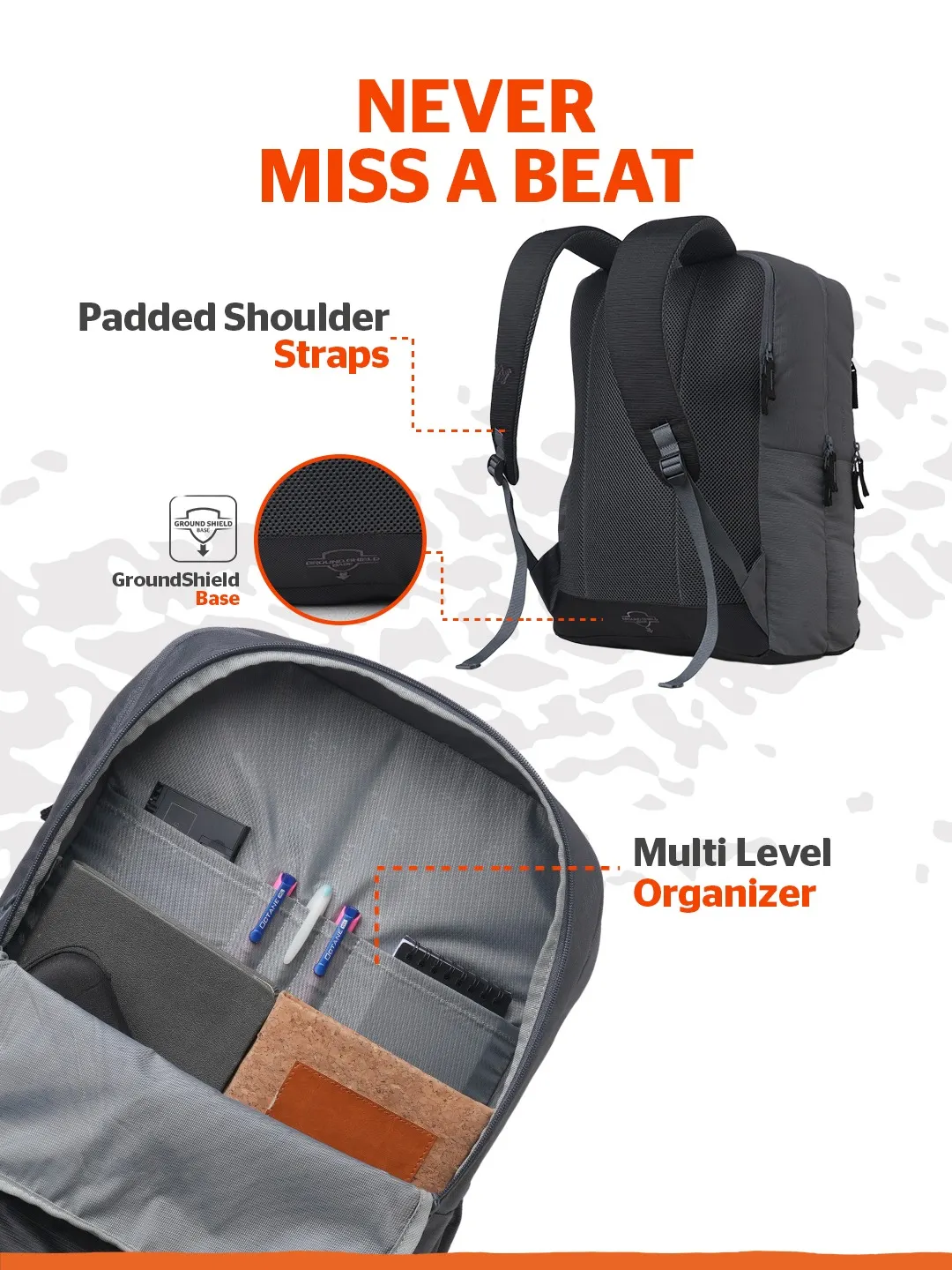 Drifter 35 Litres Laptop Backpack-Black Grey