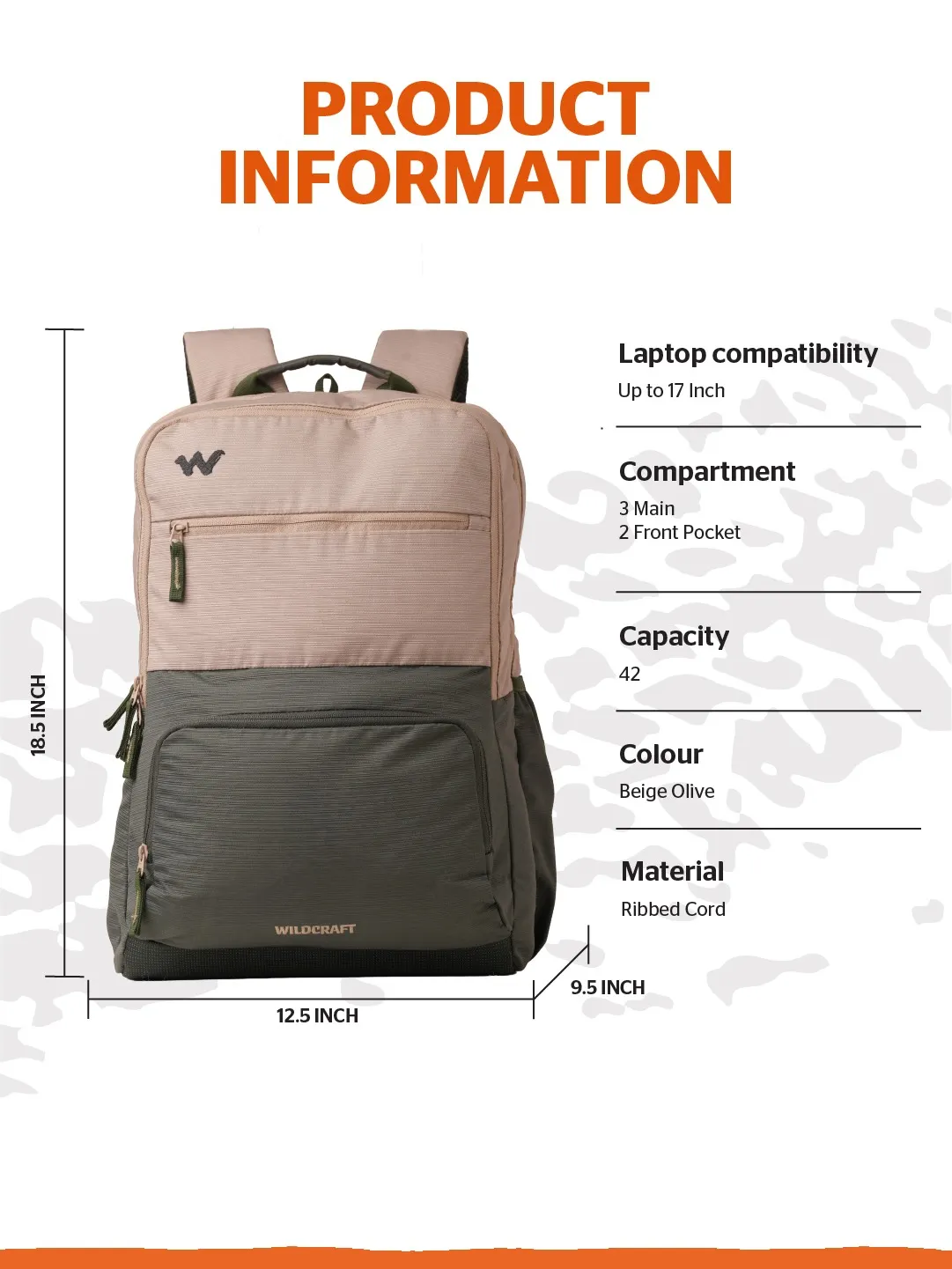 Drifter 42 Litres Laptop Backpack-Beige Olive