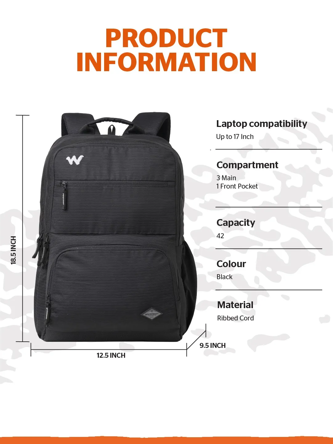 Drifter 42 Litres Laptop Backpack-Black