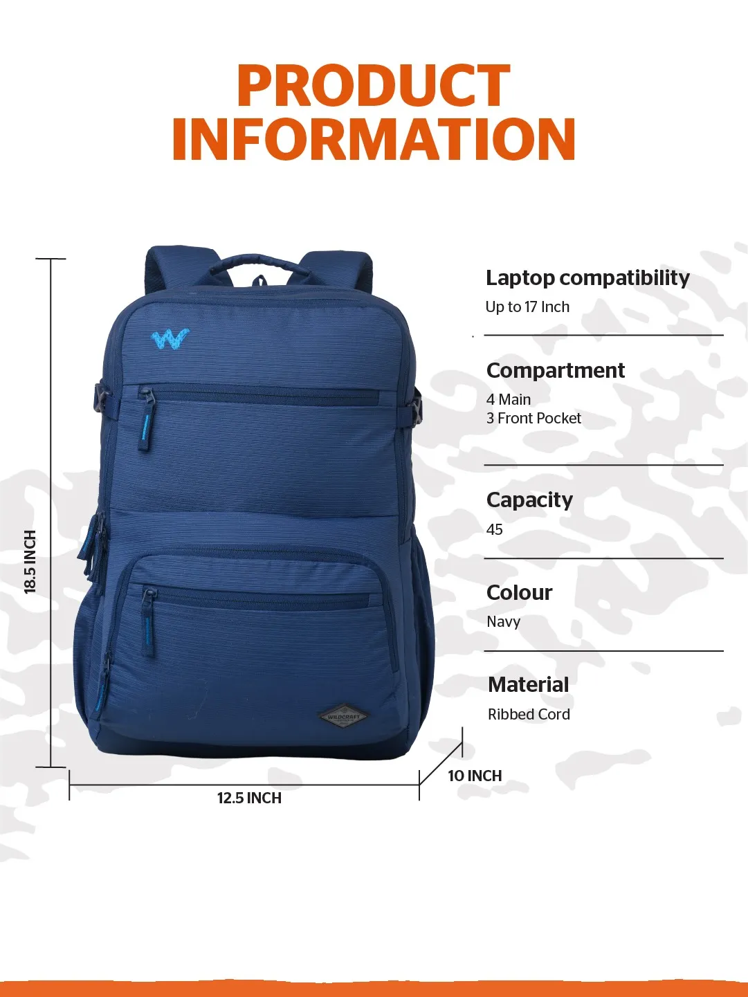 Drifter 45 Litres Laptop Backpack-Navy