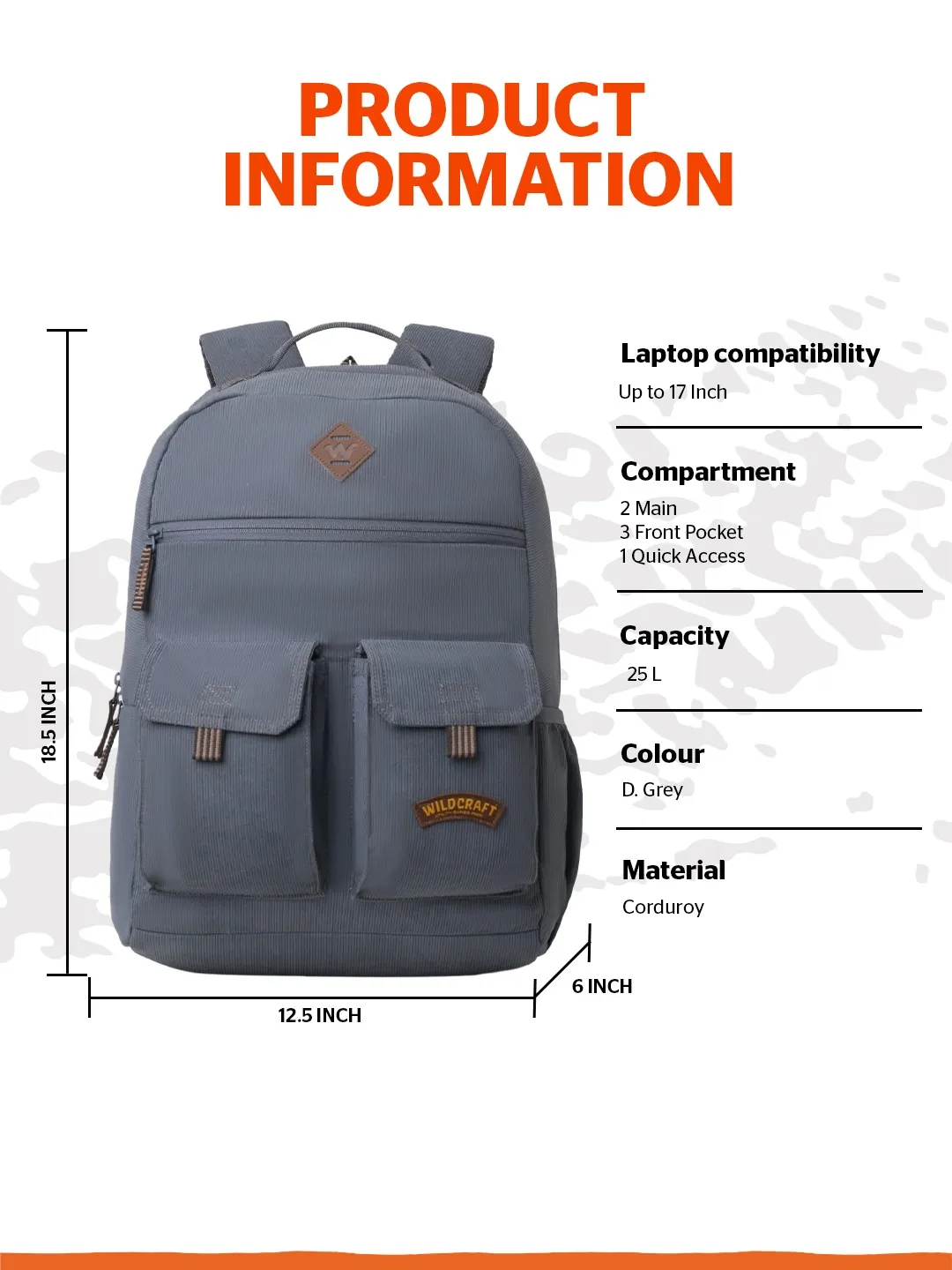 Gypsy 25 Litres Laptop Backpack-Dark Grey