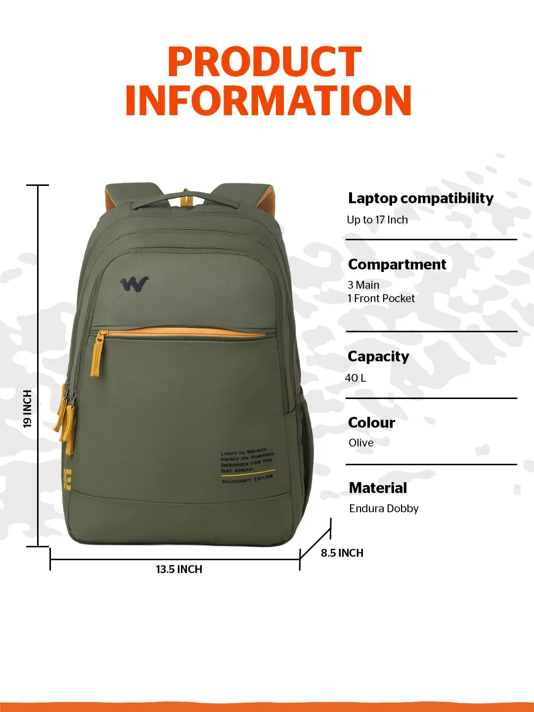 Outlander 40 Litres Laptop Backpack-Olive