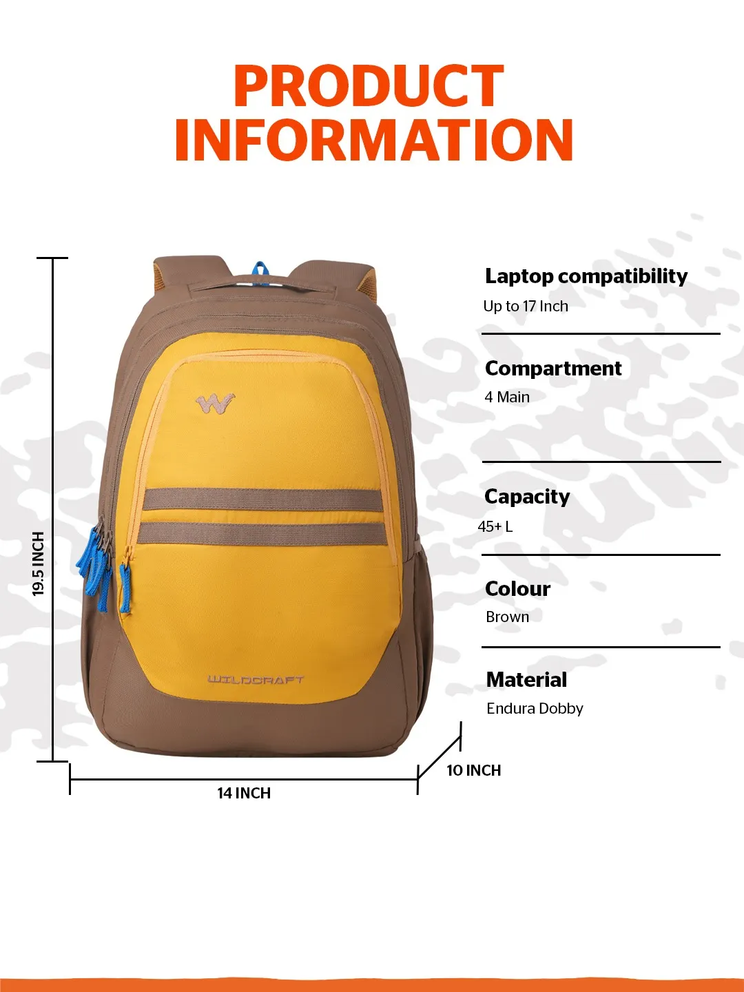 Outlander 45 Litres Laptop Backpack-Brown