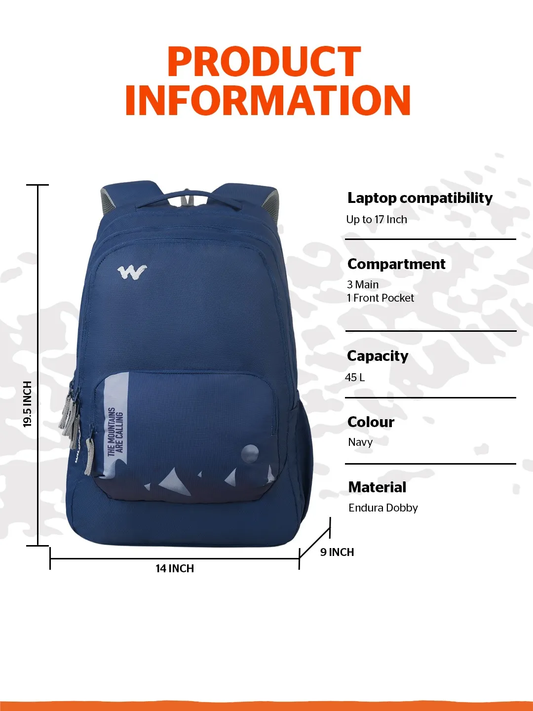 Outlander 45 Litres Laptop Backpack-Navy